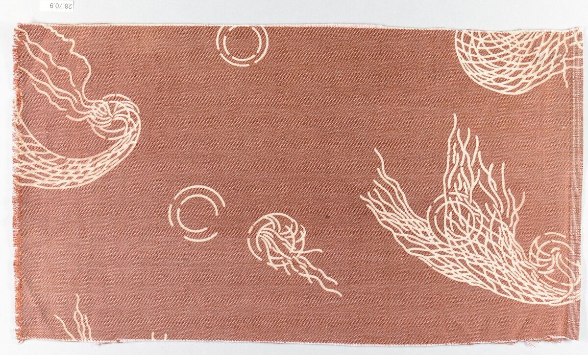 Nets-and-bubbles textile, Associated Artists (1883–1907), Woven silk and cotton, printed, American 