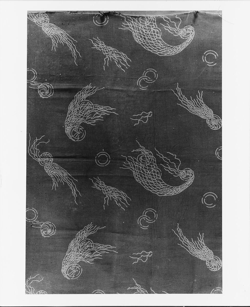 Nets-and-bubbles textile, Associated Artists (1883–1907), Silk and cotton, woven and printed, American