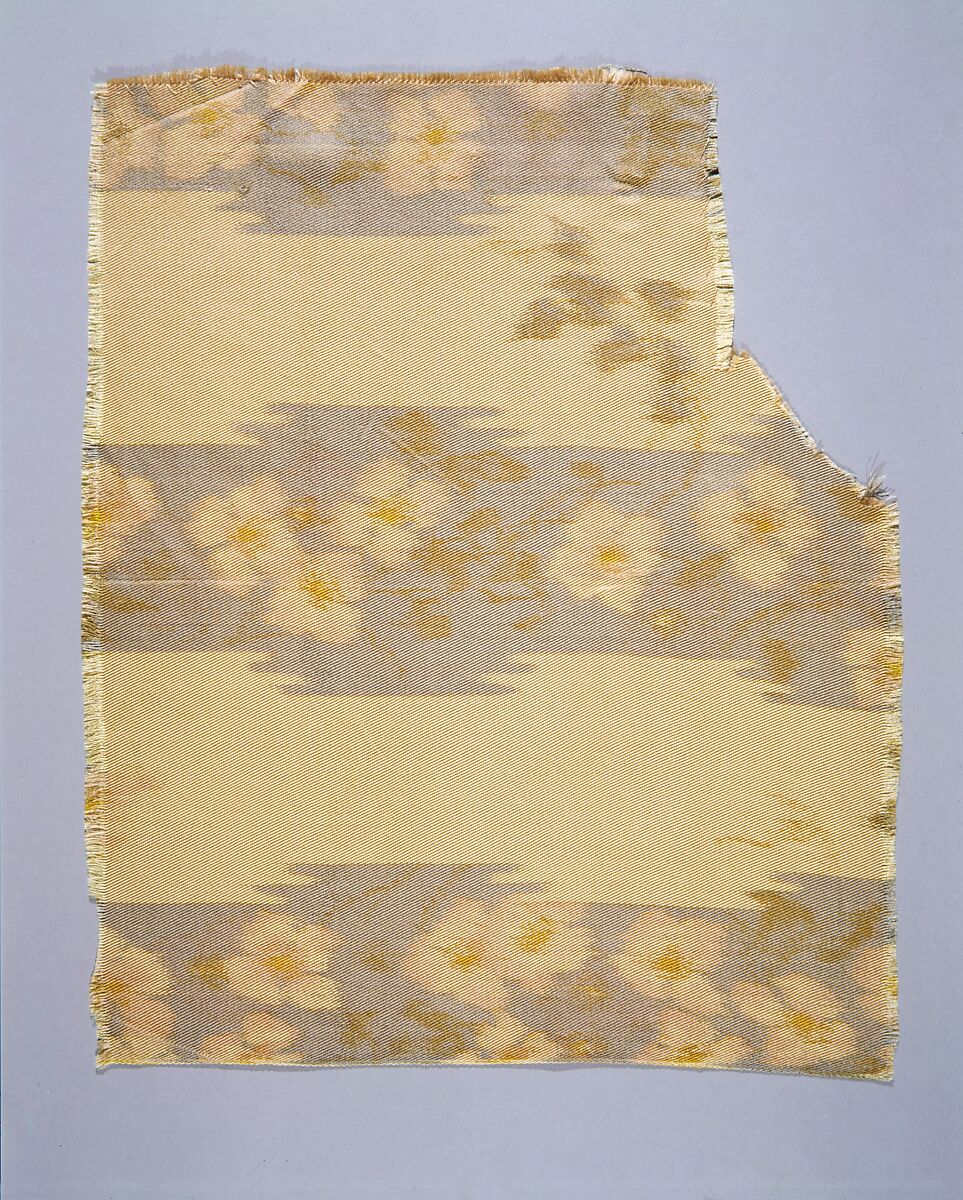 Apple-blossom textile, Associated Artists (1883–1907), Silk, woven and printed, American