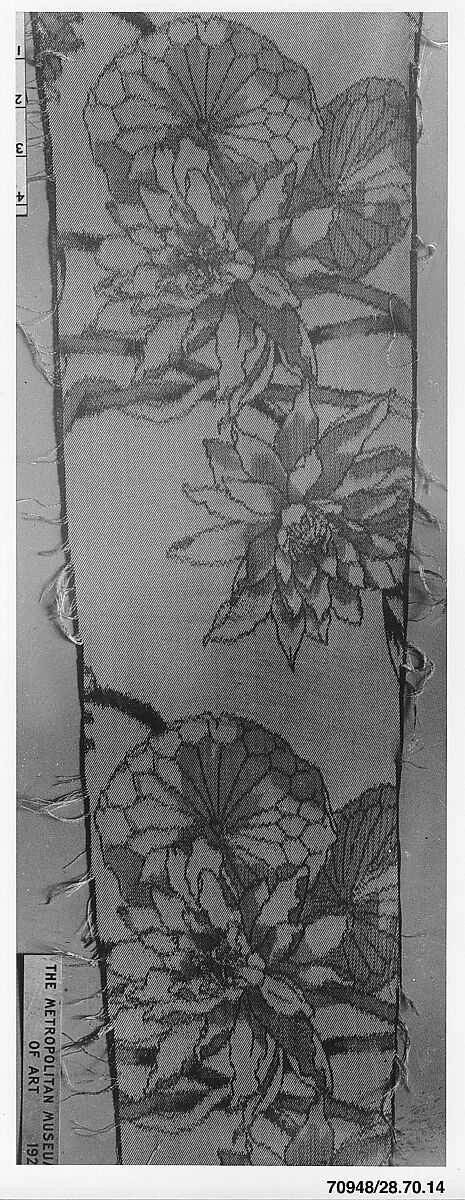 Water-lily textile, Associated Artists (1883–1907), Silk, woven and printed, American