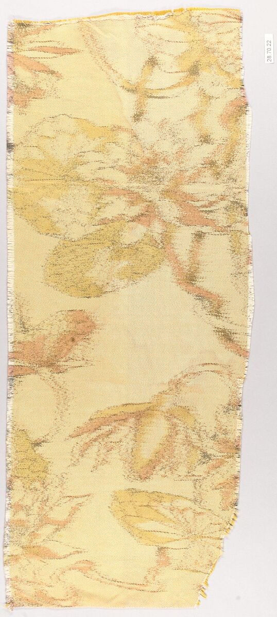 Water-lily textile, Associated Artists (1883–1907), Silk, printed, woven, American 