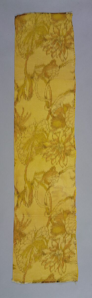 Water-lily textile, Associated Artists (1883–1907), Silk, printed, woven, American