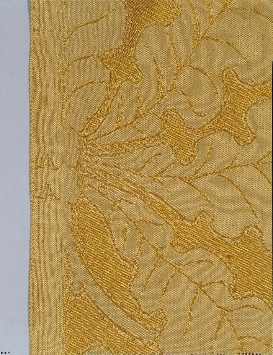 Pomegranate textile, Associated Artists (1883–1907), Silk and cotton, woven, American