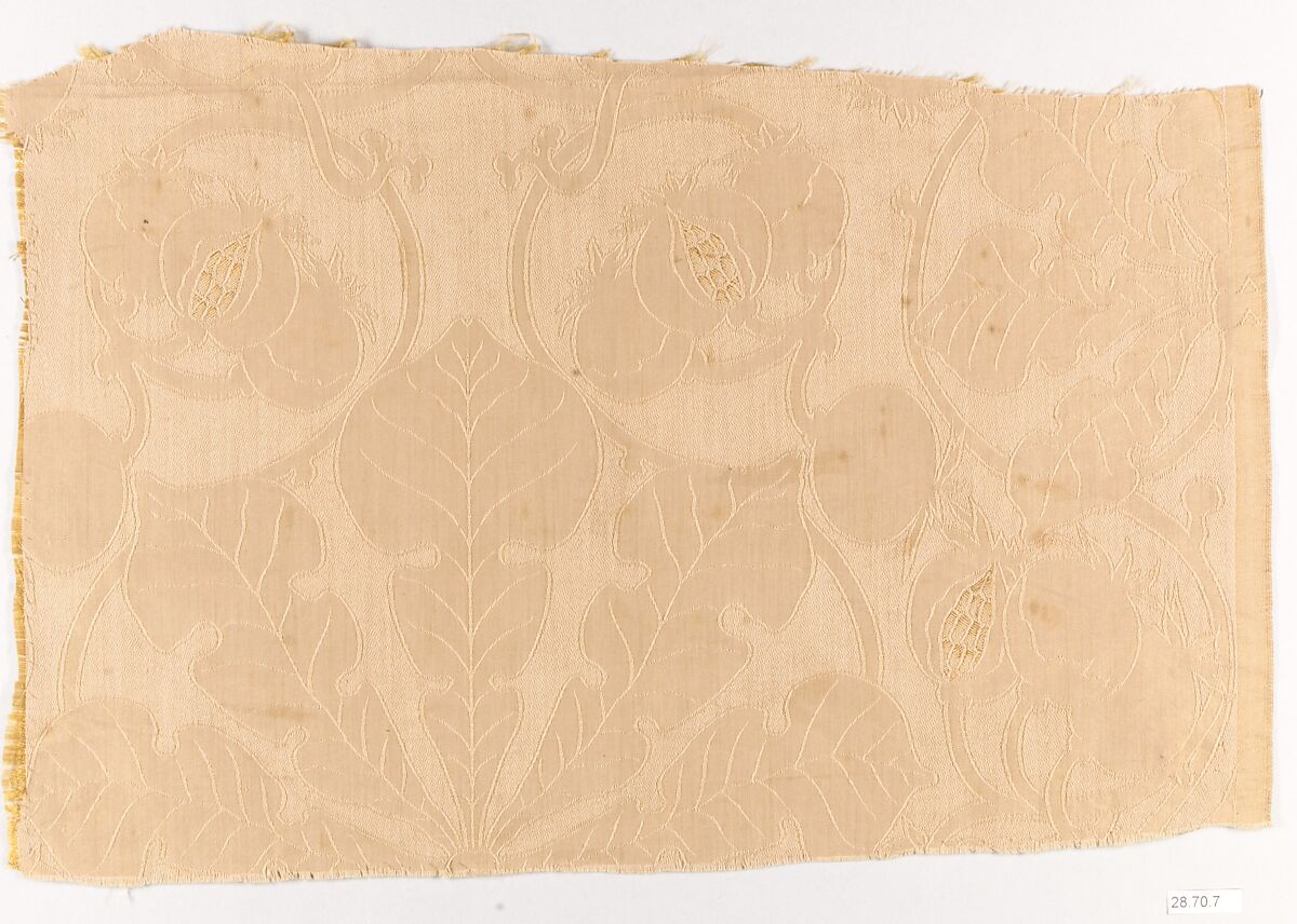 Pomegranate textile, Associated Artists (1883–1907), Silk and cotton, woven, American 