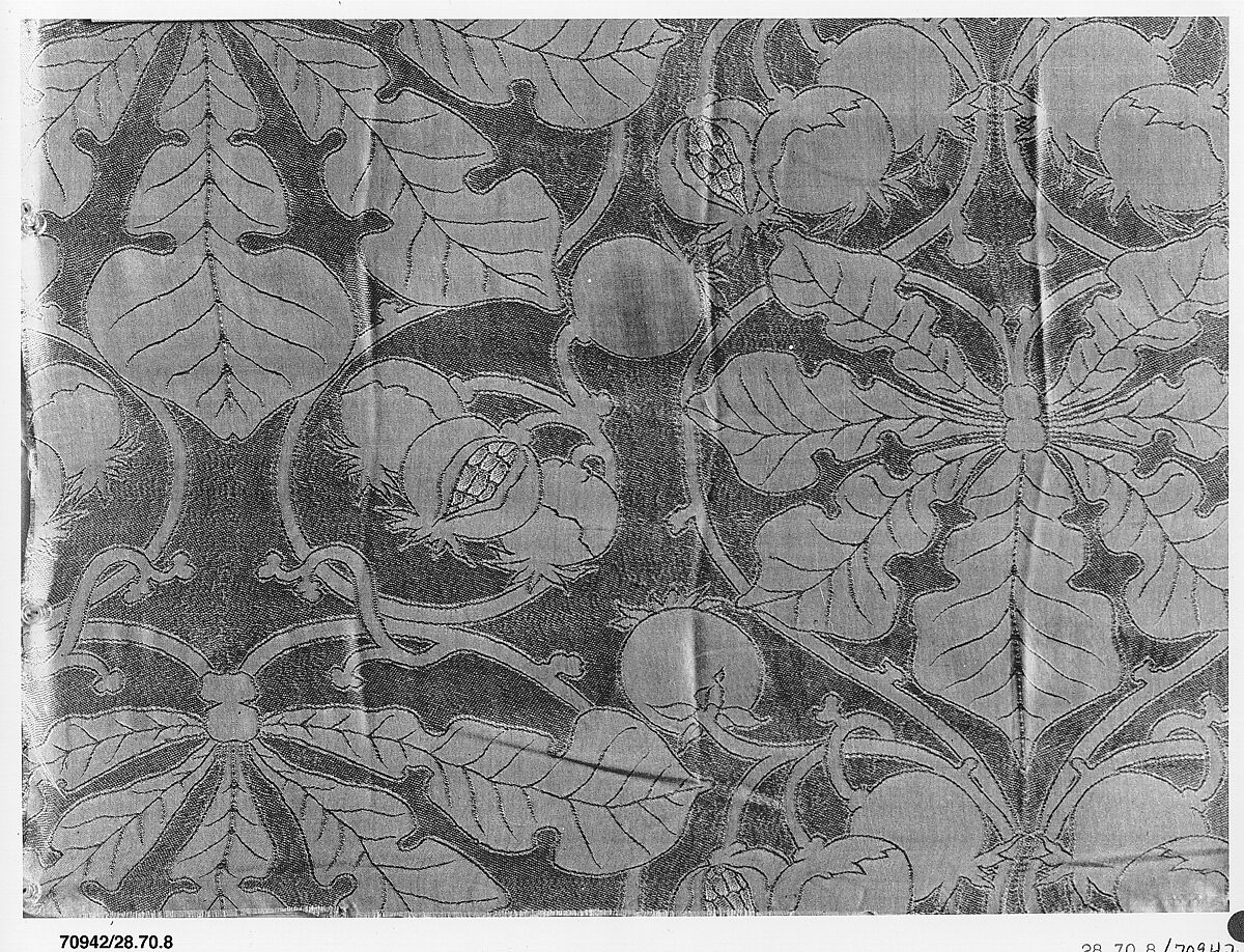 Pomegranate textile, Associated Artists (1883–1907), Silk, woven, American