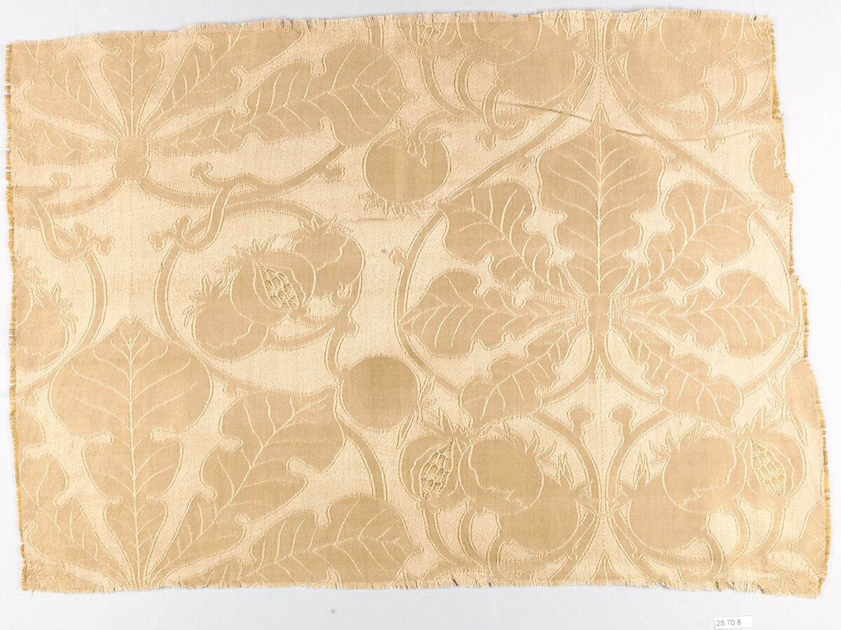 Pomegranate textile, Associated Artists (1883–1907), Silk, woven, American 