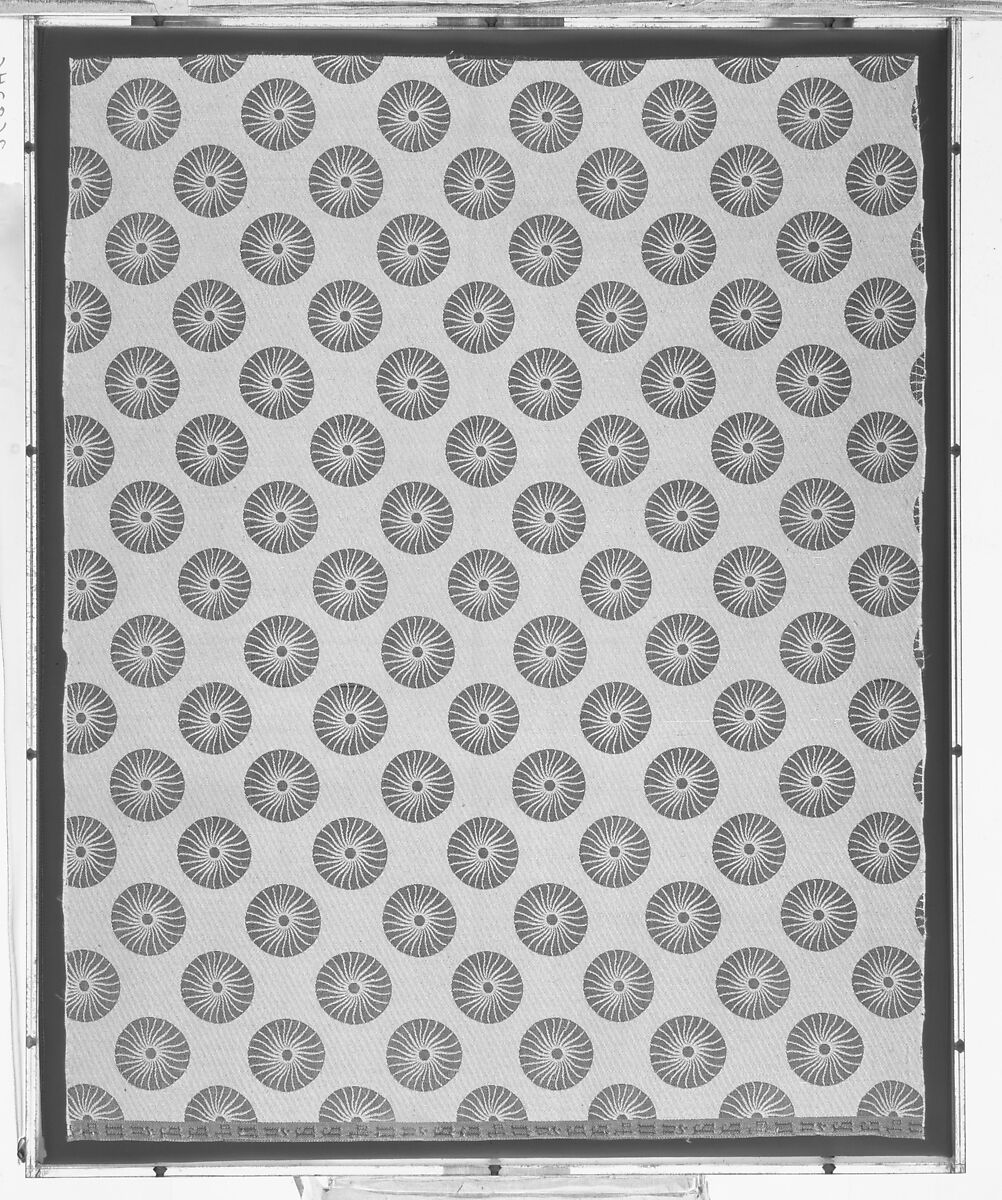 Conventionalized chrysanthemum textile, Silk, woven, American