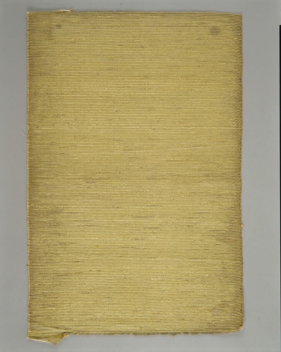 Ribbed metallic textile, Associated Artists (1883–1907), Silk and metallic-wrapped cotton thread, woven, American