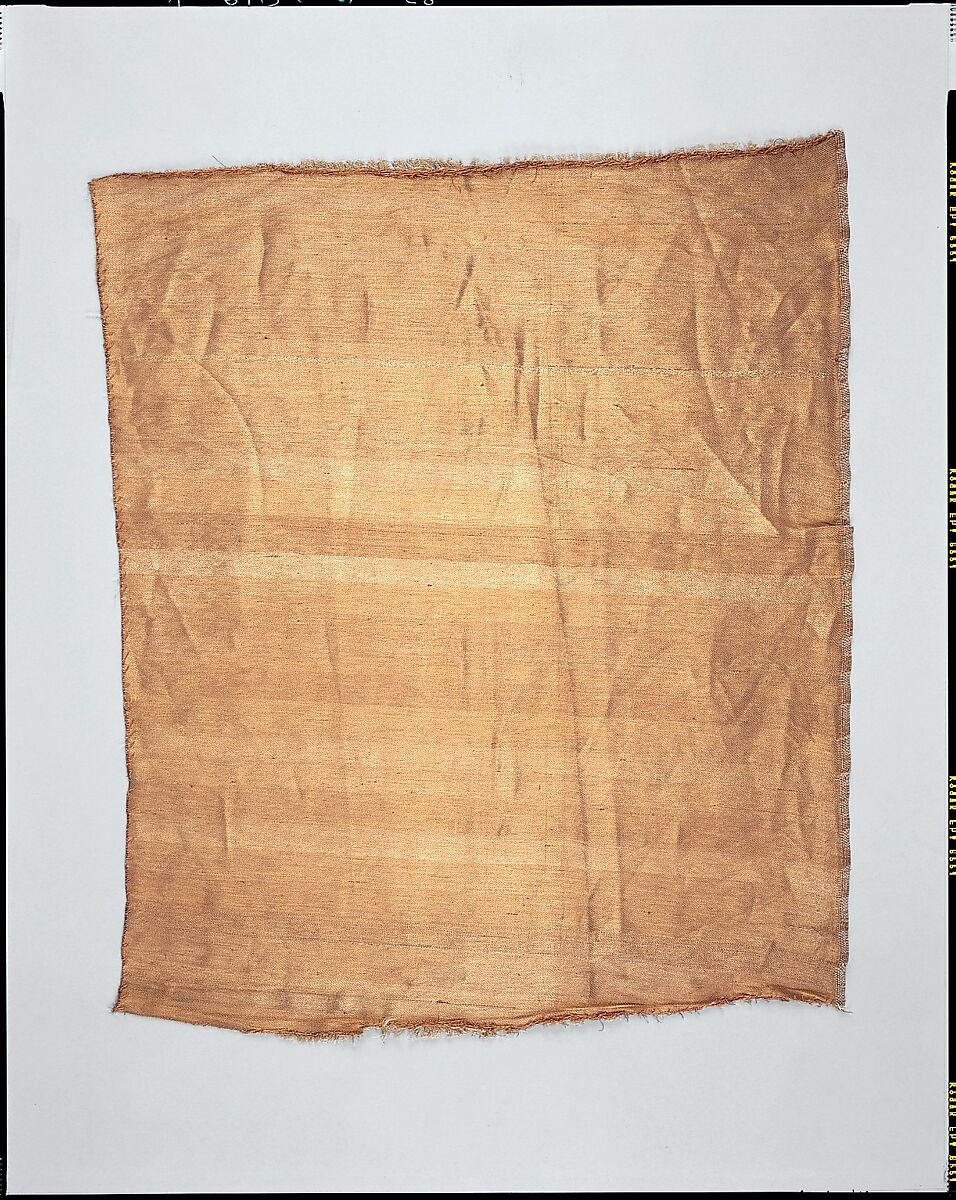 Copper metallic textile, Associated Artists (1883–1907), Silk and copper thread, woven, American