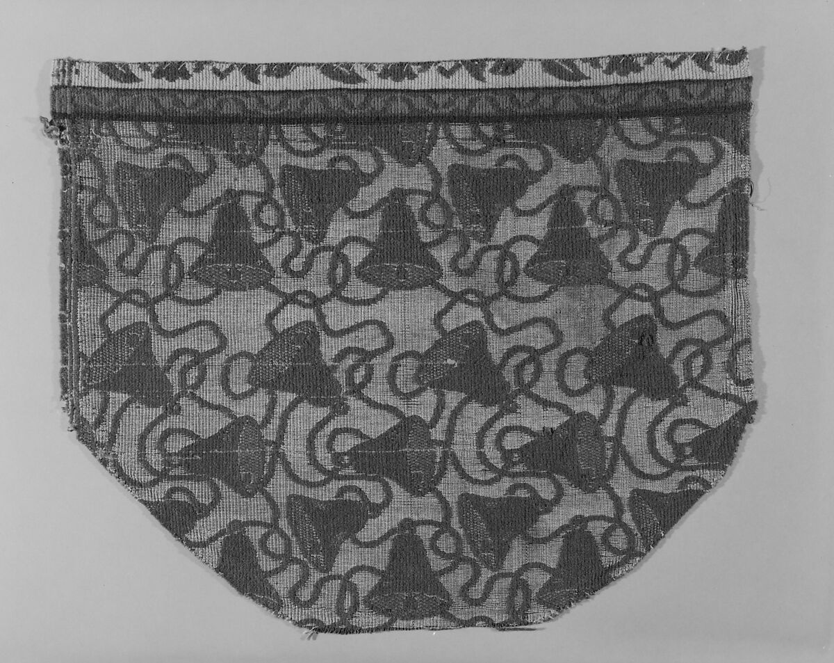 Bell-pattern textile, Ida F. Clark (born 1858), Silk and wool, woven, American