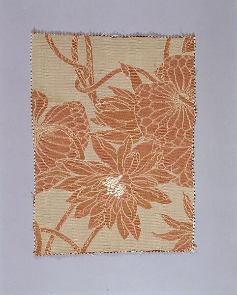 Woven water-lily sample, Associated Artists (1883–1907), Silk, woven, American