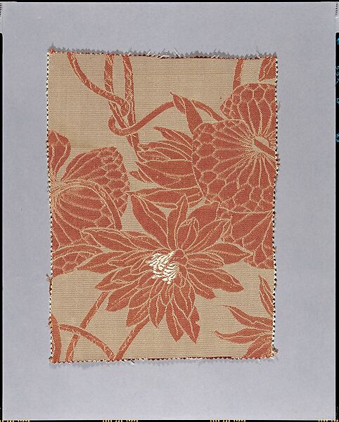 Woven water-lily sample, Associated Artists (1883–1907), Silk, woven, American