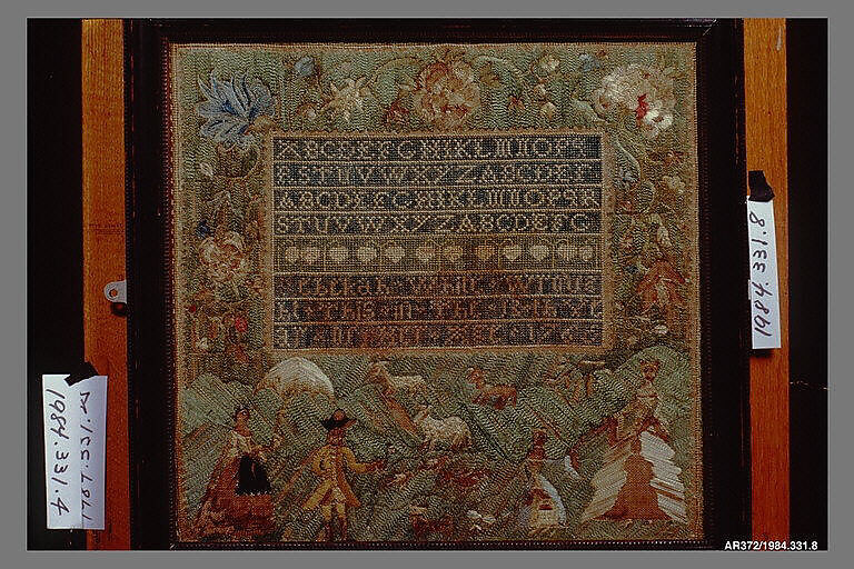 Sampler, Rebekah White (1753–1823), Silk embroidery on linen, American