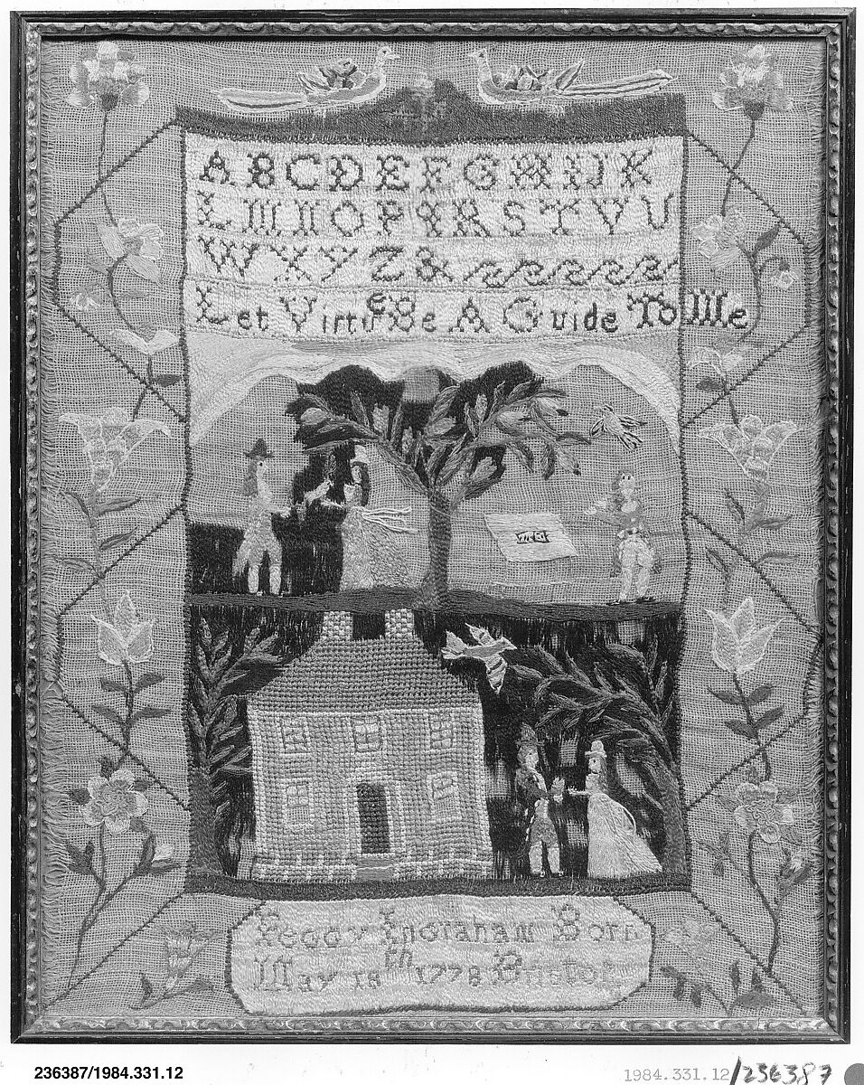 Sampler, Margaret (Peggy) Ingraham (American, 1778–1818), Silk embroidery on linen, American