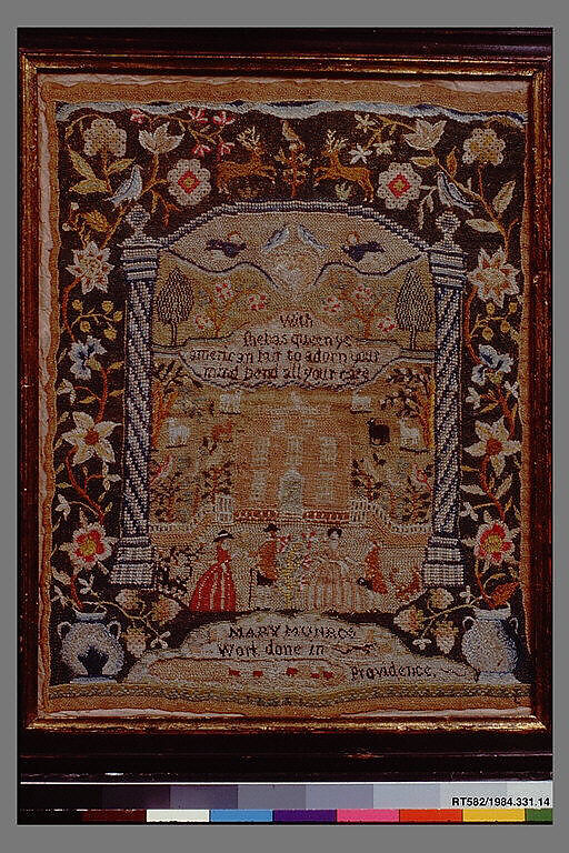 Sampler, Mary Munro (American, 1775–1815), Silk embroidery on linen, American