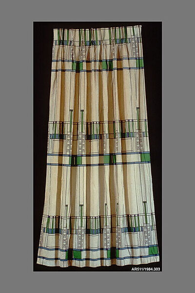 Curtain, Designed by Frank Lloyd Wright (American, Richland Center, Wisconsin 1867–1959 Phoenix, Arizona), Cotton, printed, American