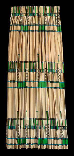 Curtain, Designed by Frank Lloyd Wright (American, Richland Center, Wisconsin 1867–1959 Phoenix, Arizona), Cotton, printed, American 
