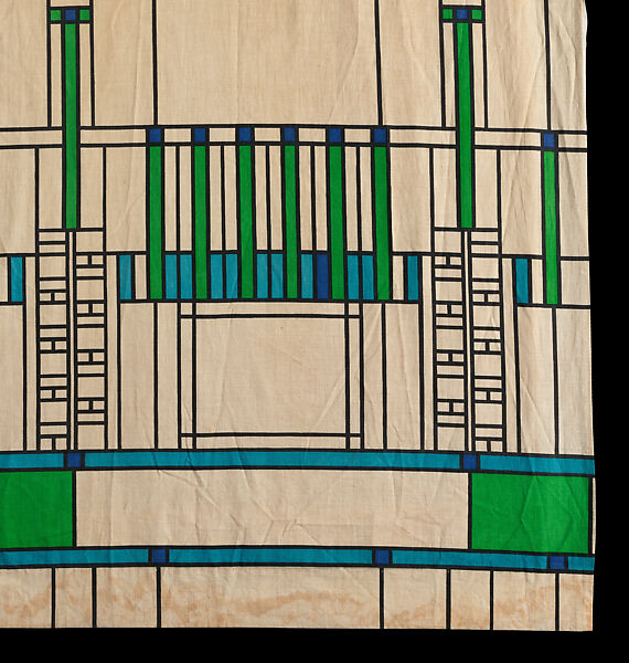 Curtain, Designed by Frank Lloyd Wright (American, Richland Center, Wisconsin 1867–1959 Phoenix, Arizona), Cotton, printed, American