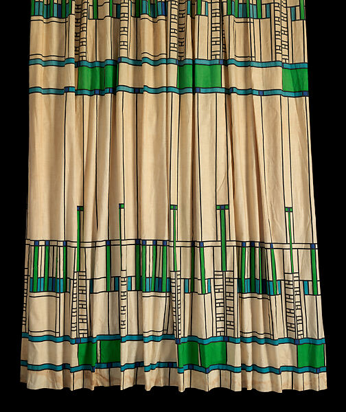 Curtain, Designed by Frank Lloyd Wright (American, Richland Center, Wisconsin 1867–1959 Phoenix, Arizona), Cotton, printed, American