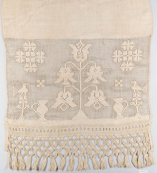 Show Towel, Susanna Martin, Linen embroidered with cotton (?), American