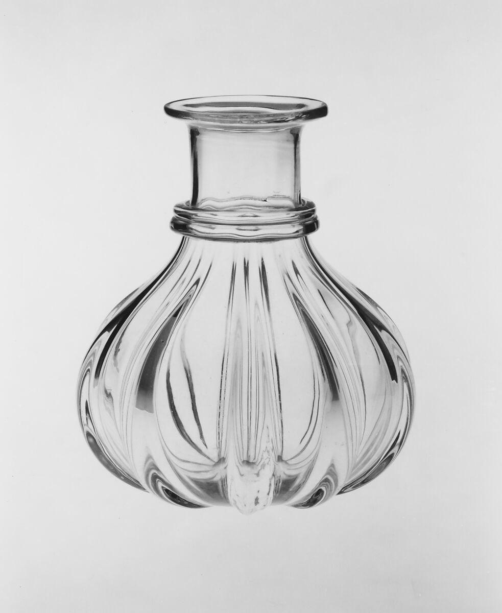 Carafe, Blown pattern-molded glass, American 