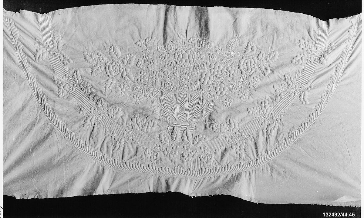 Quilted tablecover, Sarah Clark Parsons (1796–1864), Cotton, American