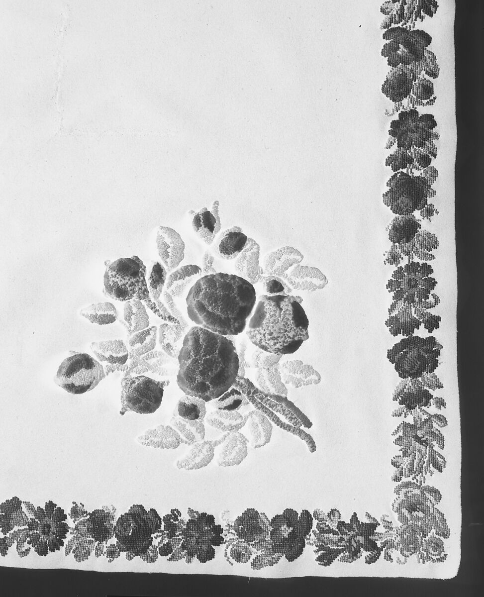 Embroidered Tablecover, Wool, embroidered, American