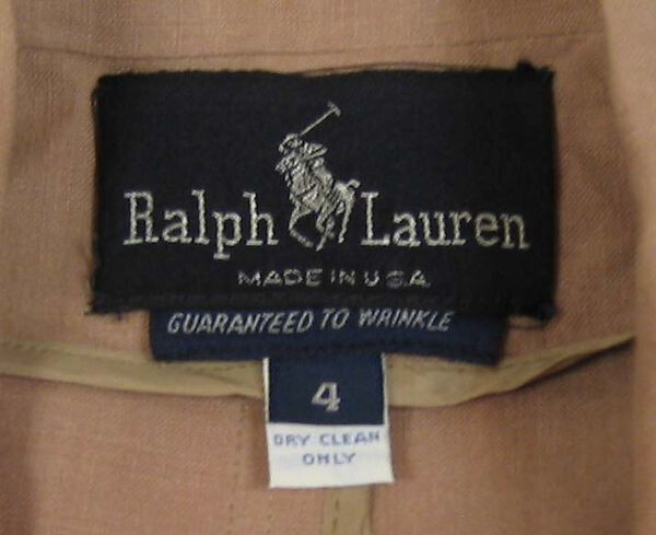 Ensemble, Ralph Lauren (American, founded 1967), linen, leather, American