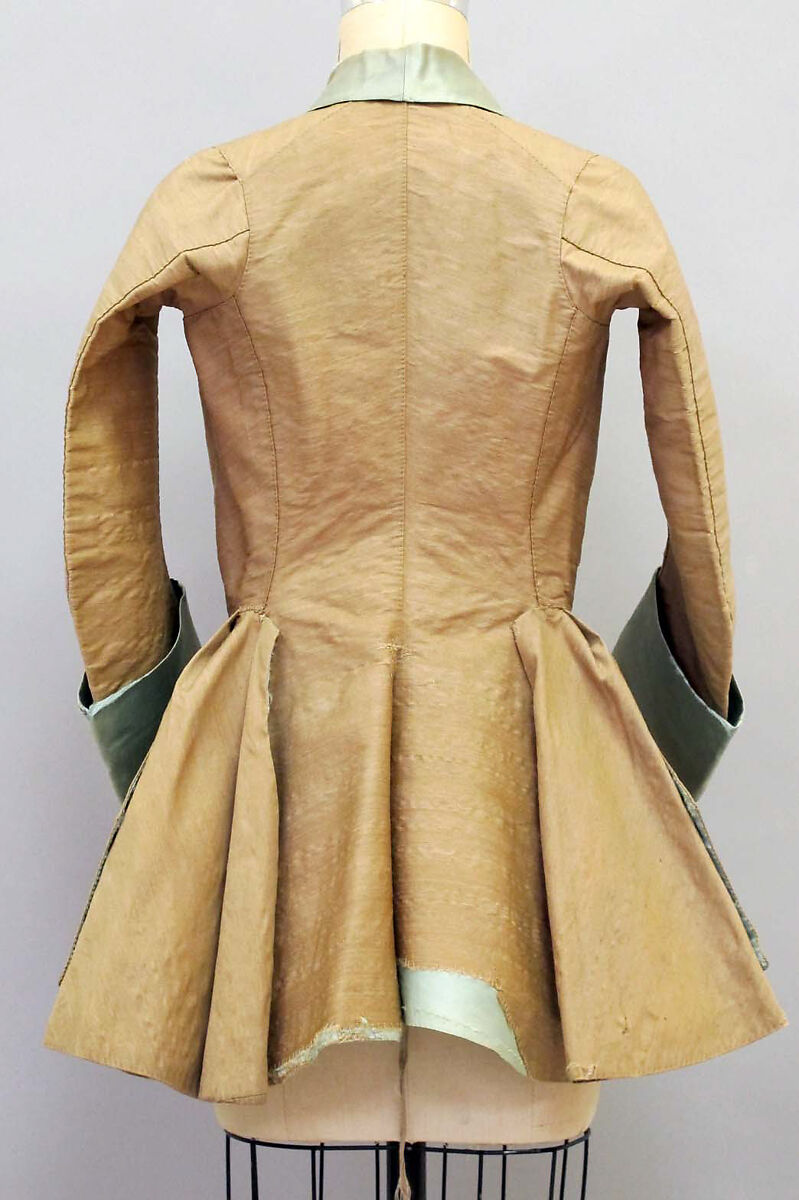 Riding jacket, silk, wool, probably French