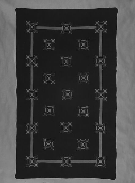 Stenciled Tablecloth, Cotton stenciled with ink or paint, American