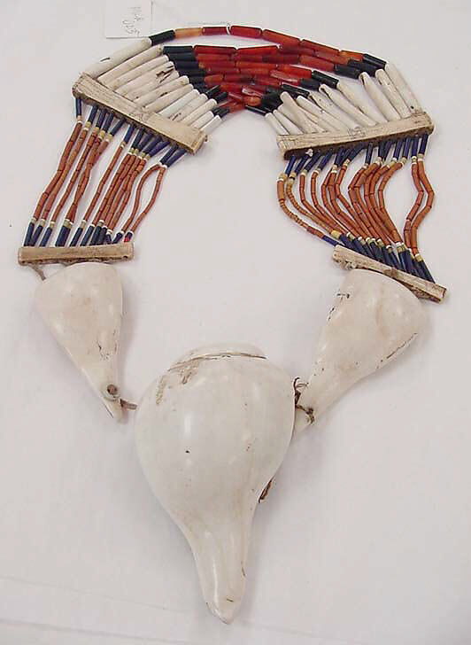 Jewelry set, bone, shell, stone, cotton, Indian (Naga-Angami) 