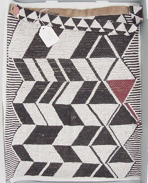 Apron, glass, leather, plastic, cotton, African