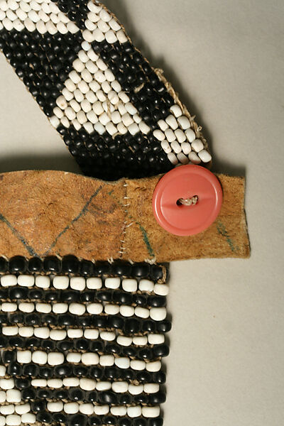 Apron, glass, leather, plastic, cotton, African