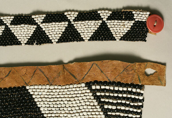 Apron, glass, leather, plastic, cotton, African