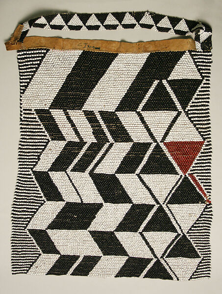 Apron, glass, leather, plastic, cotton, African