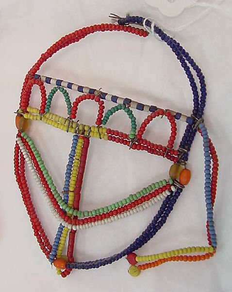 Earrings, metal, glass, African (Maasai peoples)