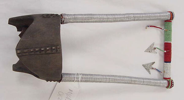 Bracelet, metal, leather, glass, wood, cotton, African (Maasai peoples) 