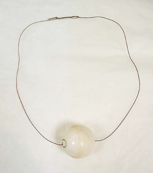 Necklace, ivory, cotton, African 