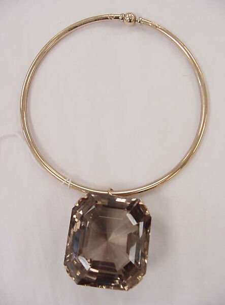 Necklace, Citrine, metal, Italian 