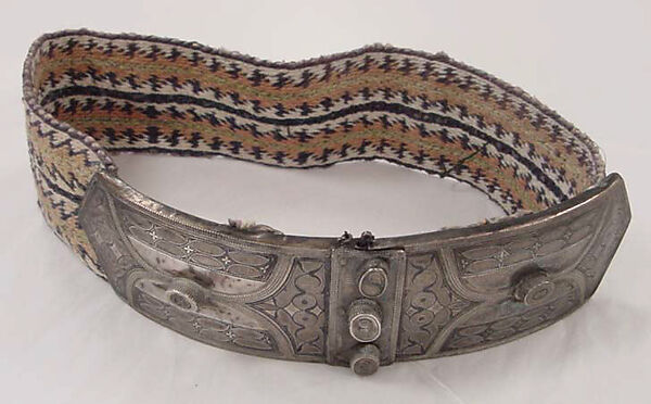 Belt, silver, cotton, Moroccan 