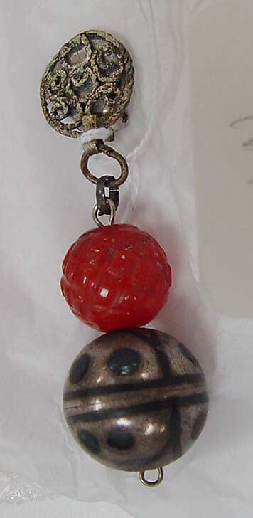 Clip earrings, metal, stone, Moroccan