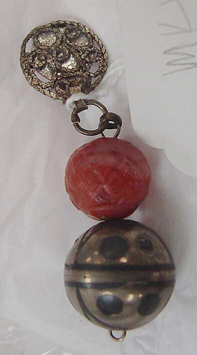 Clip earrings, metal, stone, Moroccan