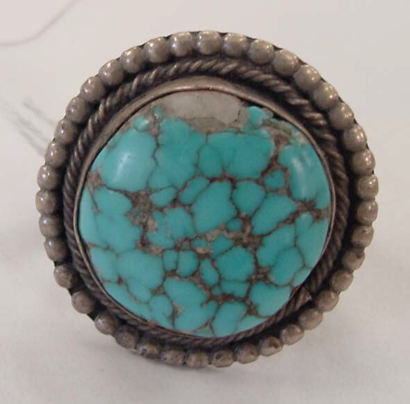 Ring, turquoise, silver, Indigenous American 