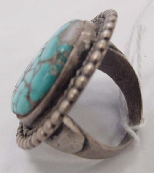 Ring, turquoise, silver, Indigenous American