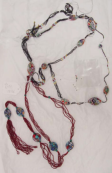 Jewelry set, ceramic, glass, European 