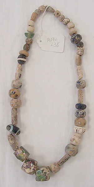 Necklace, ceramic, stone, cotton, Persian 