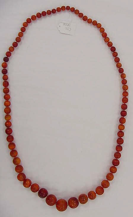 Necklace, amber, cotton, Chinese 