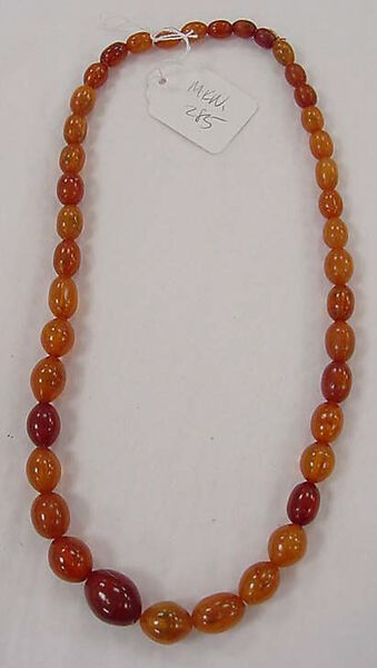 Necklace, amber, Russian 