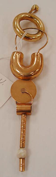 Clip earrings, metal, pearl, American