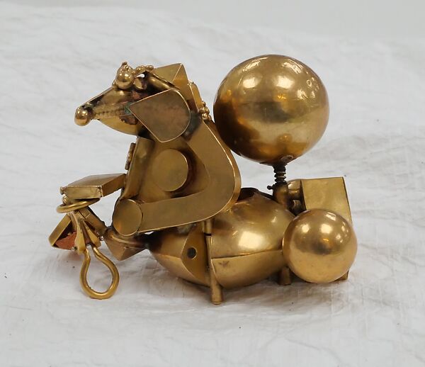 Pair of ear ornaments with naga design (thandatti), gold, Indian